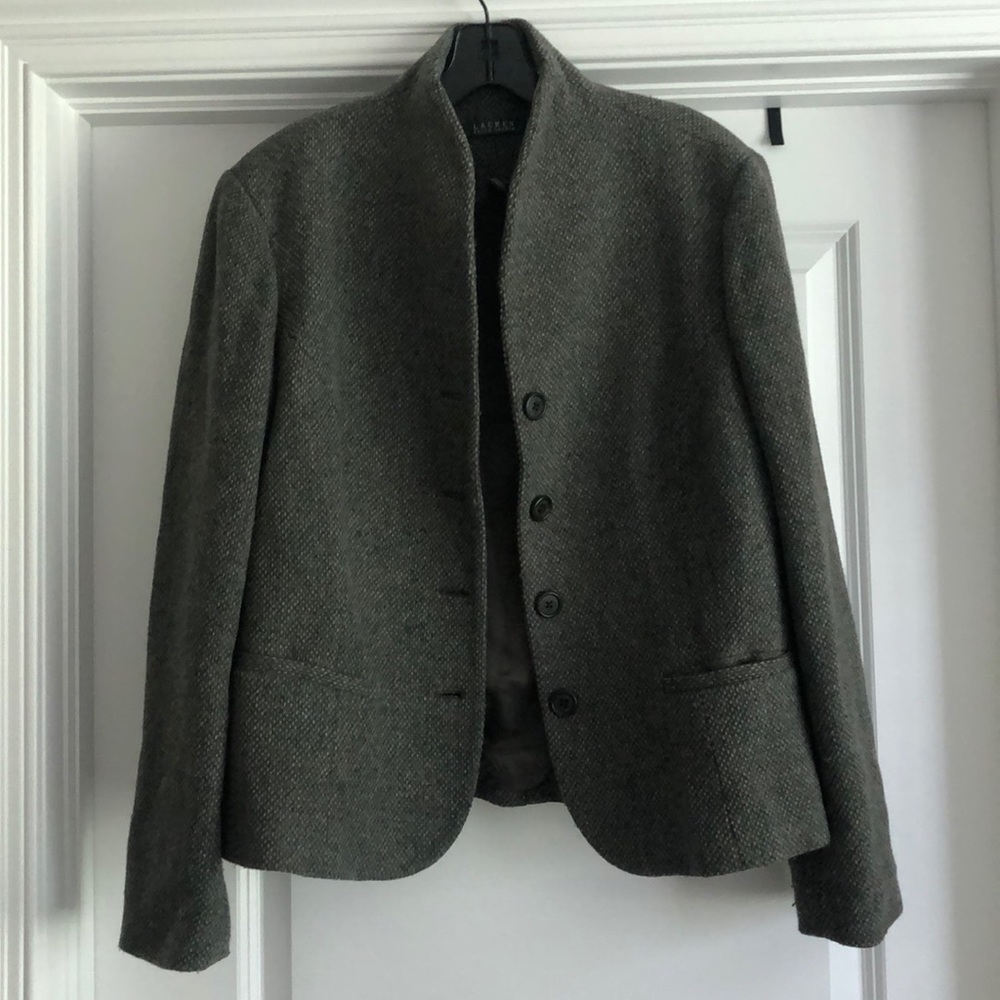 Ralph Lauren Green/Taupe Tweed Blazer